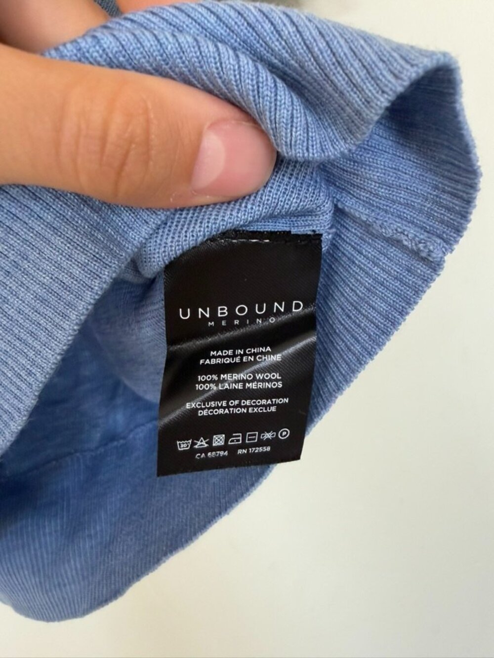 NWT Unbound Merino Fine Knit Merino Wool T-Shirt Heather Azure Blue Sz M - Picture 6 of 8